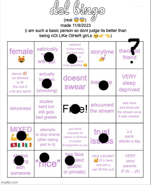 del bingo (real) | image tagged in del bingo real | made w/ Imgflip meme maker