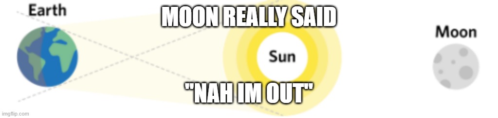 Moon nocliped off the map | MOON REALLY SAID; "NAH IM OUT" | image tagged in noclip,eclipse,eclipses,planets,custom template | made w/ Imgflip meme maker