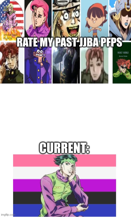 as you can see, I'm completely normal about this show/manga | RATE MY PAST JJBA PFPS; CURRENT: | image tagged in this was only the past 2 weeks lol | made w/ Imgflip meme maker