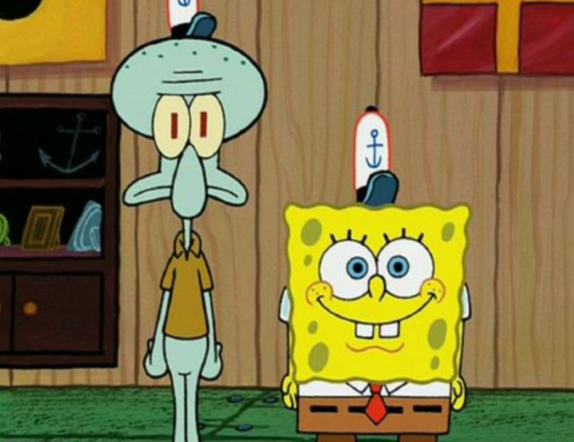 squidward and spogbob Blank Meme Template