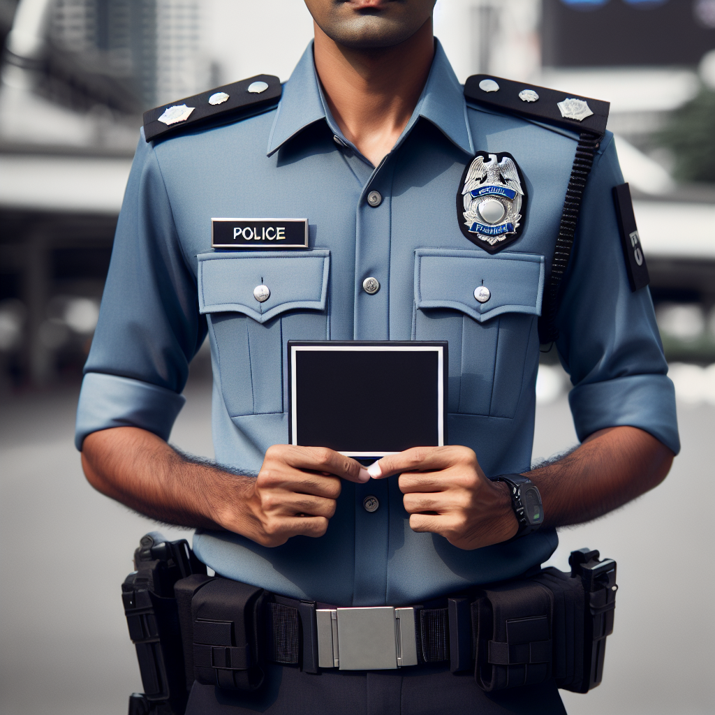 A swat policeman holding a Sign Blank Meme Template