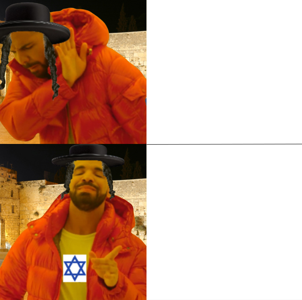 Hassidic Jew Drake Blank Meme Template