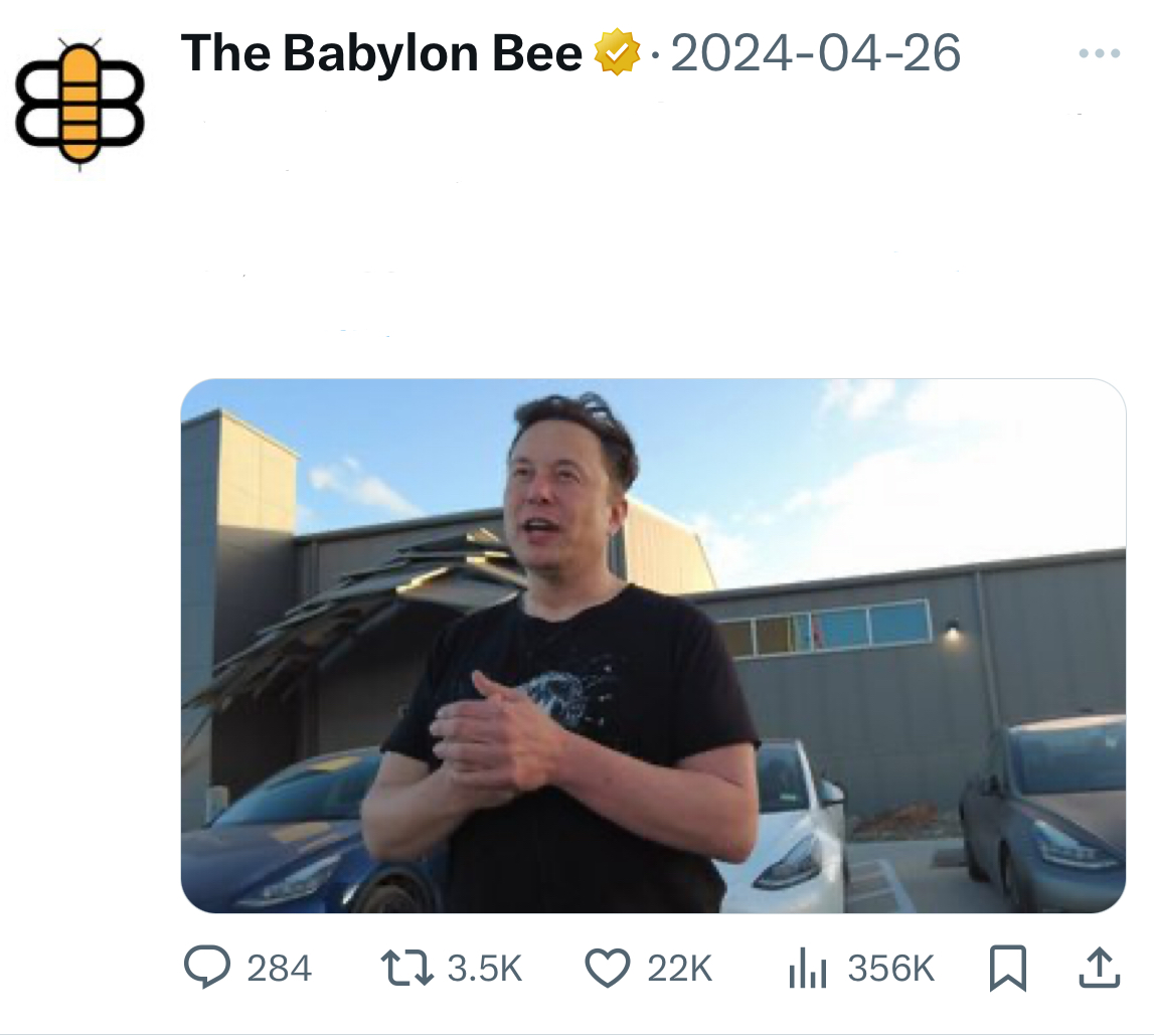 Elon Musk Babylon Bee Blank Meme Template