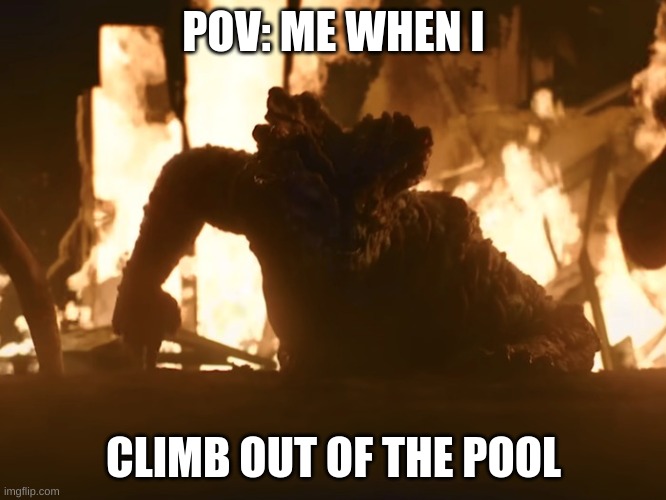 POV: Me when I climb out of the pool | POV: ME WHEN I; CLIMB OUT OF THE POOL | image tagged in bloater | made w/ Imgflip meme maker