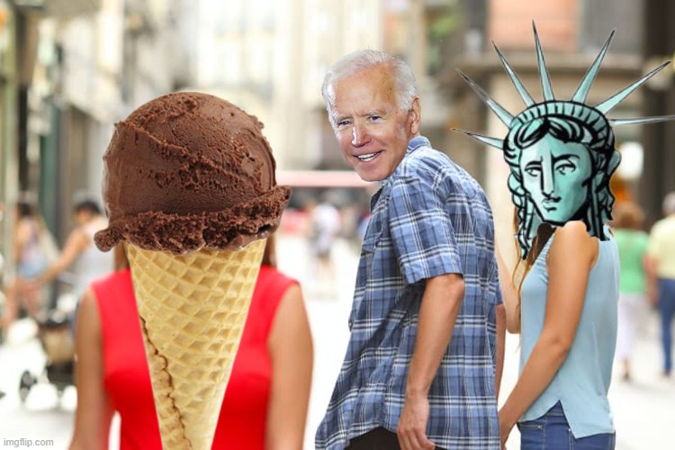 He's fine! | image tagged in memes,distracted boyfriend,biden,joe biden,focus | made w/ Imgflip meme maker