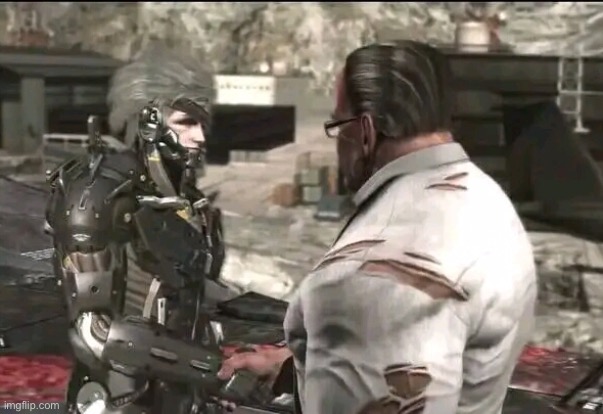 Raiden mercy Armstrong but he save his ass | image tagged in raiden mercy armstrong but he save his ass | made w/ Imgflip meme maker