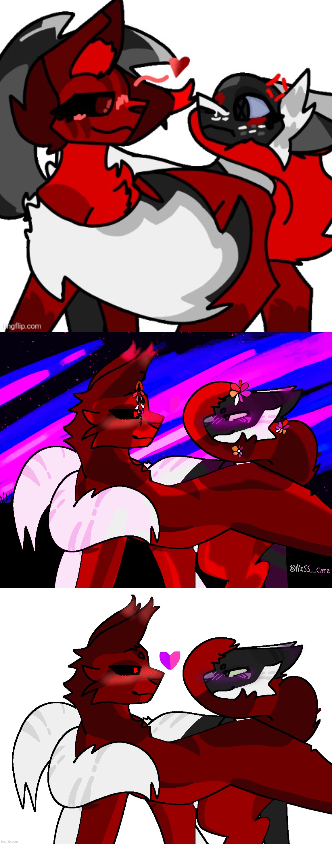 Redrew the lesbians <3 | image tagged in whisper from moss_core,crimson from moss_core | made w/ Imgflip meme maker