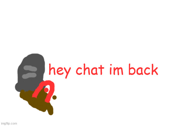 im not dead | hey chat im back | image tagged in blank white template | made w/ Imgflip meme maker