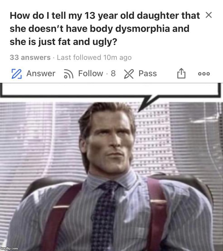 image tagged in patrick bateman speech bubble | made w/ Imgflip meme maker