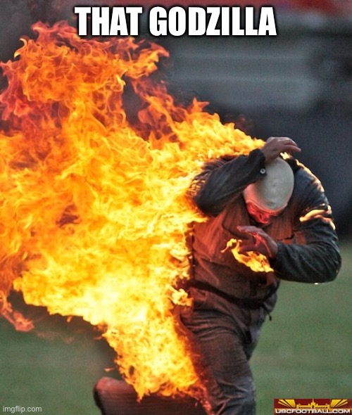 man on fire | THAT GODZILLA | image tagged in man on fire | made w/ Imgflip meme maker
