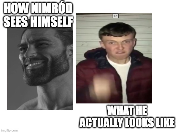 What do ya' think, everybody? | HOW NIMRÓD SEES HIMSELF; WHAT HE ACTUALLY LOOKS LIKE | made w/ Imgflip meme maker