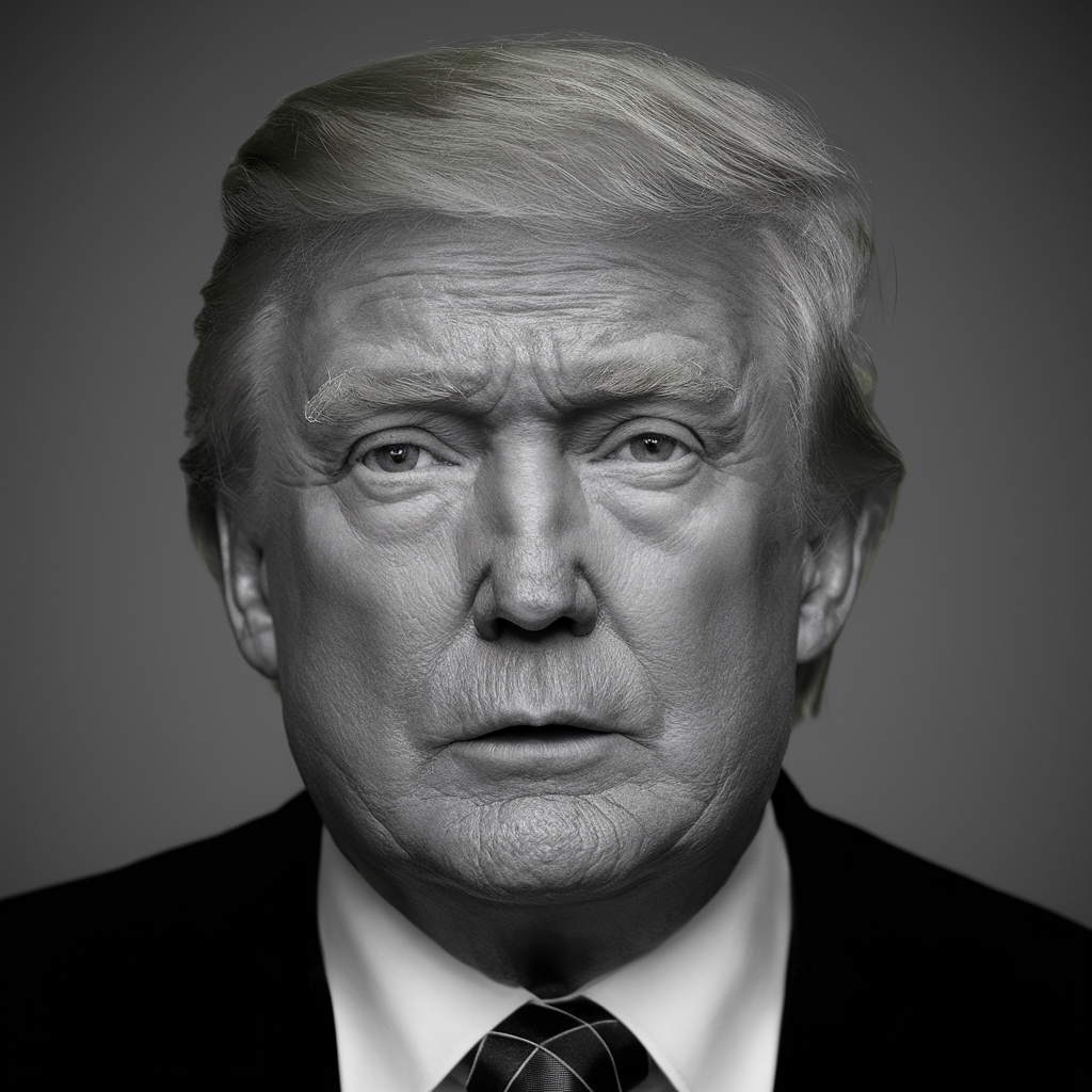 High Quality Trump grayscale closeup Blank Meme Template