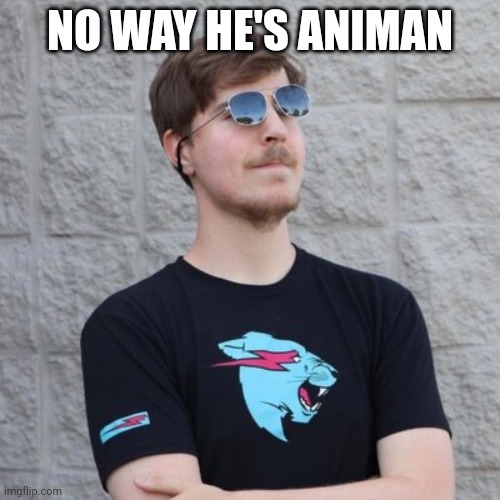 Mr. Beast | NO WAY HE'S ANIMAN | image tagged in mr beast | made w/ Imgflip meme maker
