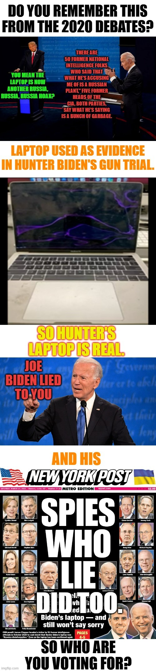 So Who Are You Voting For? | SO WHO ARE YOU VOTING FOR? | image tagged in memes,joe biden,lies,laptop,your,vote | made w/ Imgflip meme maker