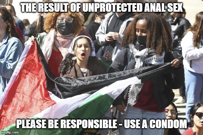 The Result of Unprotected Anal Sex | image tagged in retarded liberal protesters | made w/ Imgflip meme maker