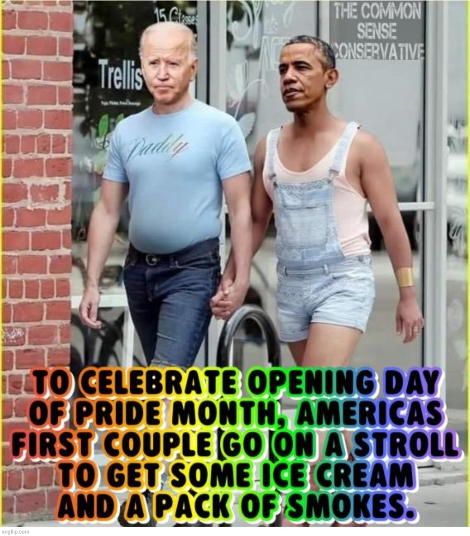 America's First Couple Celebrating Opening Day of Pride Month | image tagged in first family,first couple,pride month,gay pride,gay jokes,fudgepackers | made w/ Imgflip meme maker