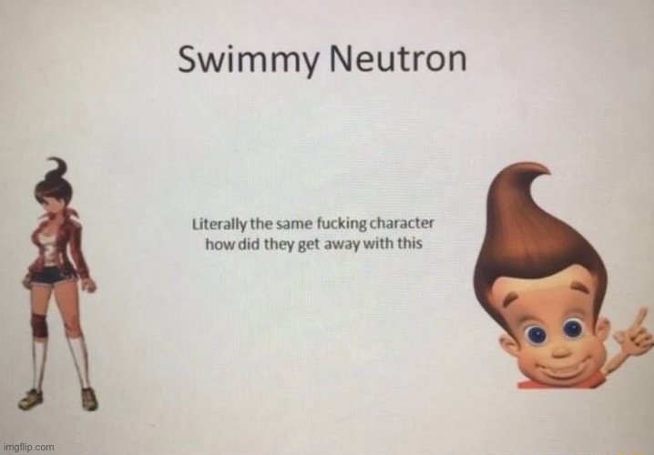 Fr tho how did that slide | image tagged in e,jimmy neutron,aoi asahina | made w/ Imgflip meme maker