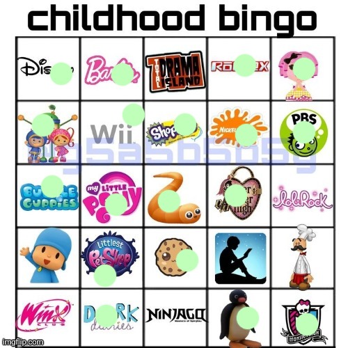 Childhood bingo | image tagged in childhood bingo,msmg,bingo | made w/ Imgflip meme maker