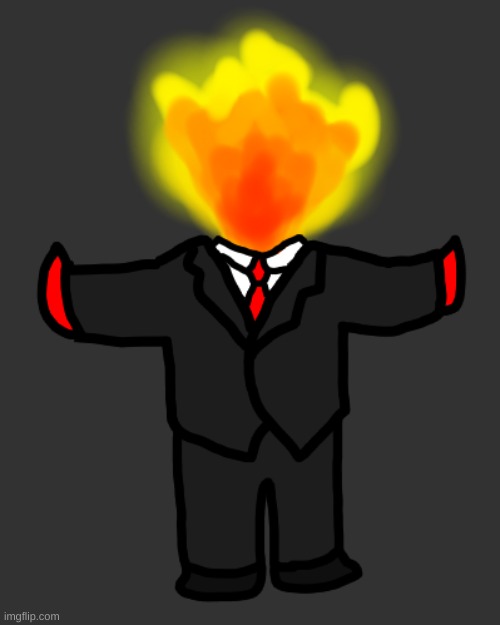 @UlliamofValos | image tagged in chibi,fire,dude,in a,suit,or something | made w/ Imgflip meme maker