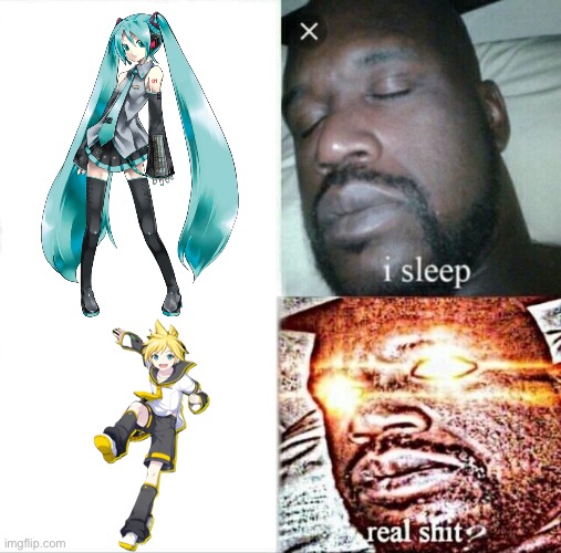 Fangirling | image tagged in memes,sleeping shaq,vocaloid,hatsune miku | made w/ Imgflip meme maker