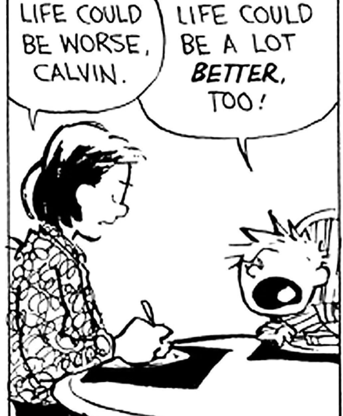 High Quality Calvin Life Could be Better Blank Meme Template