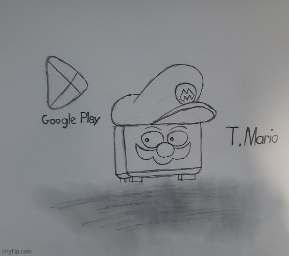 HELLO, IT'S-A-ME TOASTER MARIO ON THE GOOGLE PLAY STORE! WAHOO!!!!!!!!! | image tagged in random,mario,drawing | made w/ Imgflip meme maker