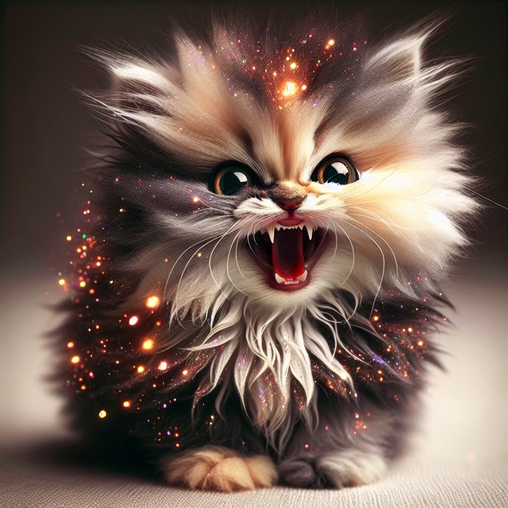Angry kitten rollling over ground covered in glitter Blank Meme Template