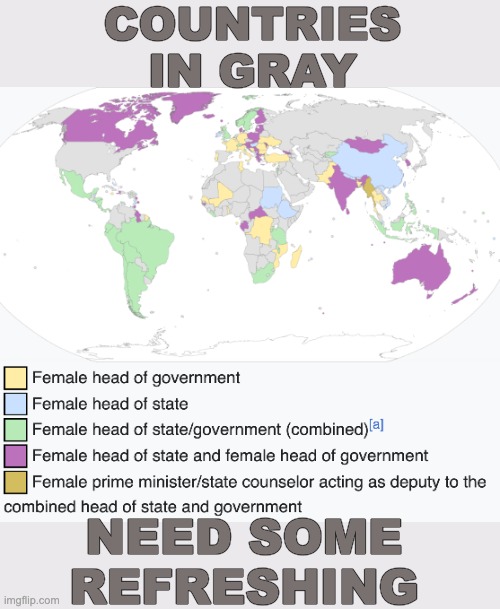 COUNTRIES IN GRAY NEED SOME
REFRESHING | made w/ Imgflip meme maker