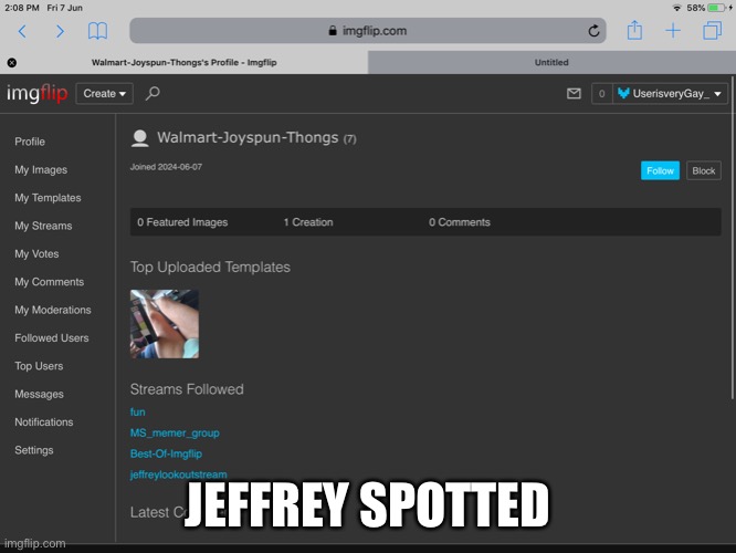 JEFFREY SPOTTED | made w/ Imgflip meme maker