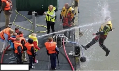 High Quality Children Hosing Him Blank Meme Template