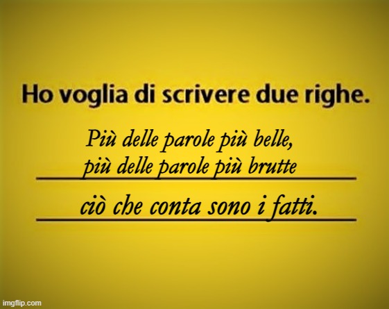 Le Parole Piu Belle Sono I Fatti