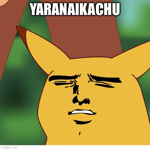I created a monster | YARANAIKACHU | image tagged in surprised pikachu blank face | made w/ Imgflip meme maker