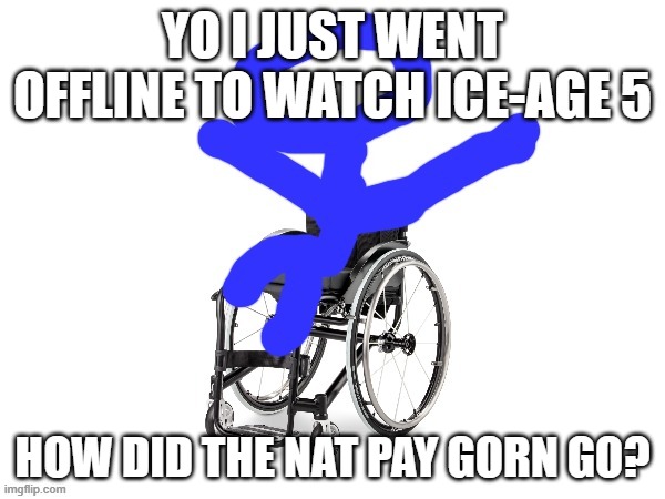 what did i miss | YO I JUST WENT OFFLINE TO WATCH ICE-AGE 5; HOW DID THE NAT PAY GORN GO? | image tagged in my third template | made w/ Imgflip meme maker