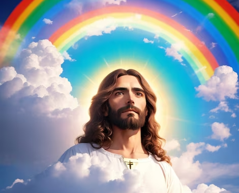 High Quality Rainbow Jesus Blank Meme Template