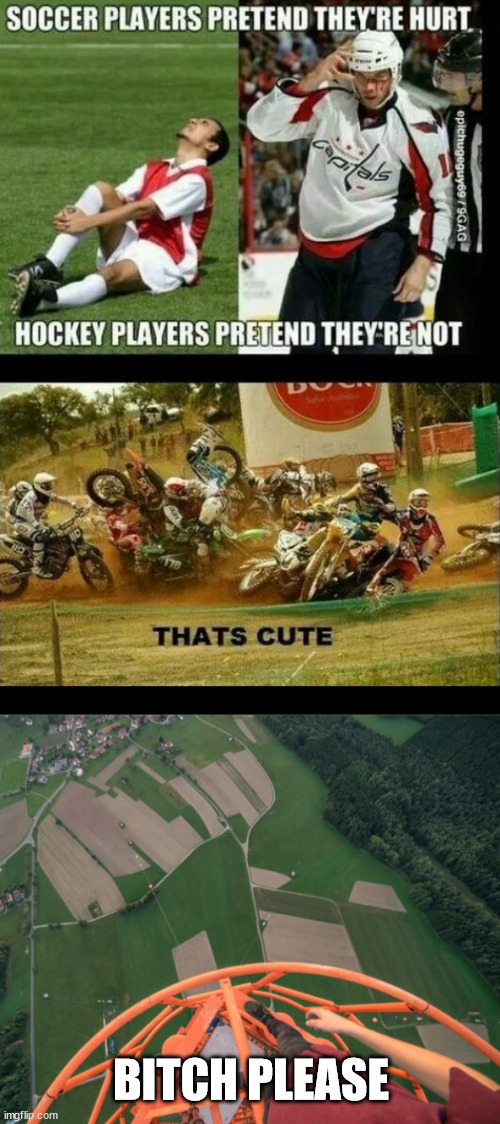 Soccer, hockey and more | BITCH PLEASE | image tagged in lattice climbing,soccer,rugby,hockey,climbing,meme | made w/ Imgflip meme maker