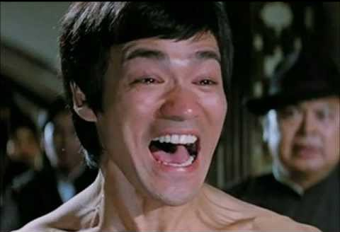 Bruce Lee laughing Blank Meme Template