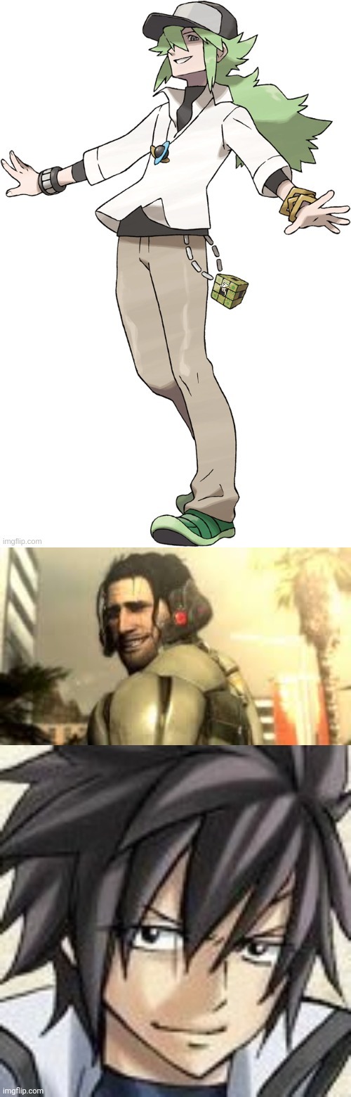 image tagged in n,jetstream sam grin,gray fullbuster | made w/ Imgflip meme maker