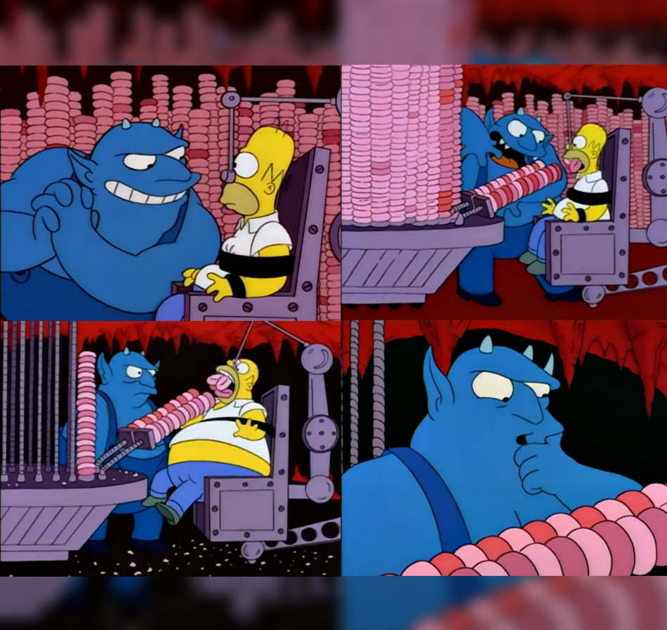 Homer eating all donuts in the world Blank Meme Template