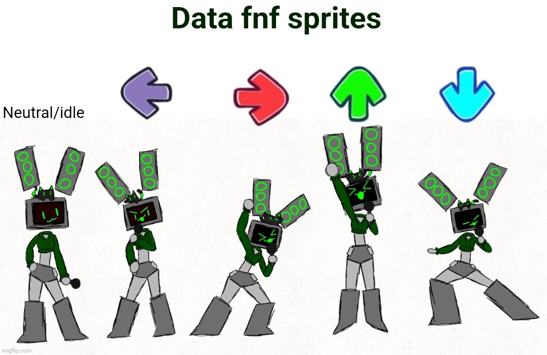 Done | Data fnf sprites; Neutral/idle | made w/ Imgflip meme maker
