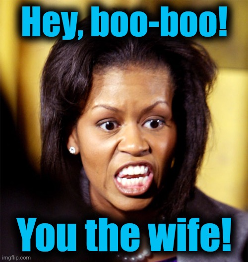 Michelle Obama Lookalike | Hey, boo-boo! You the wife! | image tagged in michelle obama lookalike | made w/ Imgflip meme maker