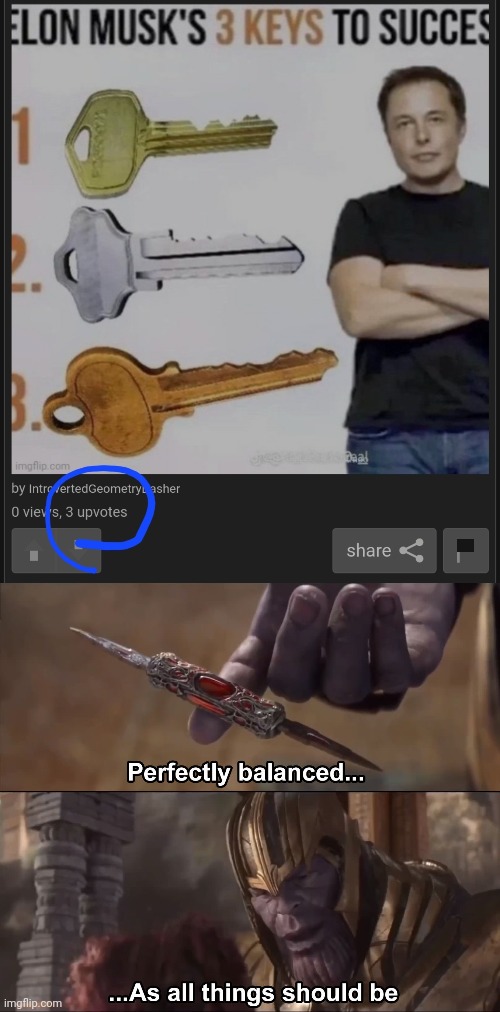 image tagged in thanos perfectly balanced as all things should be | made w/ Imgflip meme maker