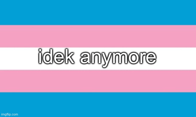 who knows atp what will happen | idek anymore | image tagged in transgender flag | made w/ Imgflip meme maker