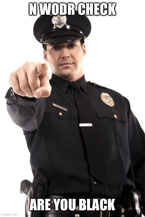 Police | N WODR CHECK ARE YOU BLACK | image tagged in police | made w/ Imgflip meme maker