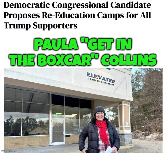 forcible Reeducation Camps for Trump supporters | PAULA "GET IN THE BOXCAR" COLLINS | image tagged in congress,new york,government corruption,concentration camp,maga,make america great again | made w/ Imgflip meme maker