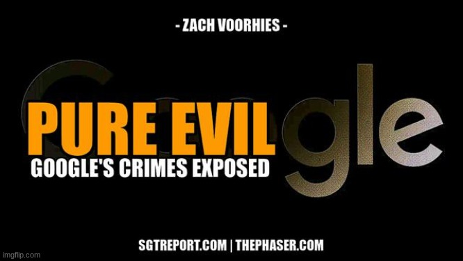 SGT Report: Pure Evil: Google Is Going Down -- Zach Voorhies  (Video) 