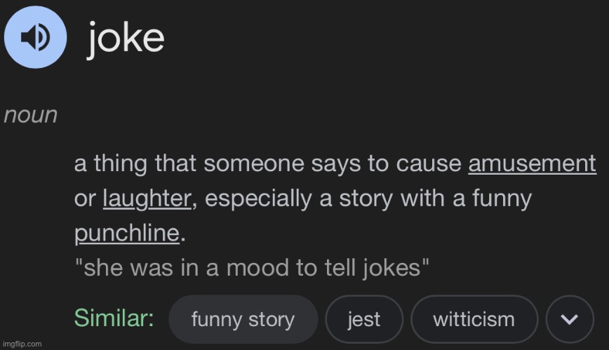 joke | image tagged in joke | made w/ Imgflip meme maker