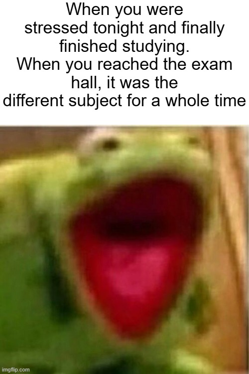 Biggest Pain Ever | When you were stressed tonight and finally finished studying.
When you reached the exam hall, it was the different subject for a whole time | image tagged in ahhhhhhhhhhhhh,memes | made w/ Imgflip meme maker