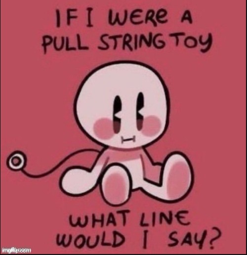 Idk tbh | image tagged in if i were a pull string toy | made w/ Imgflip meme maker