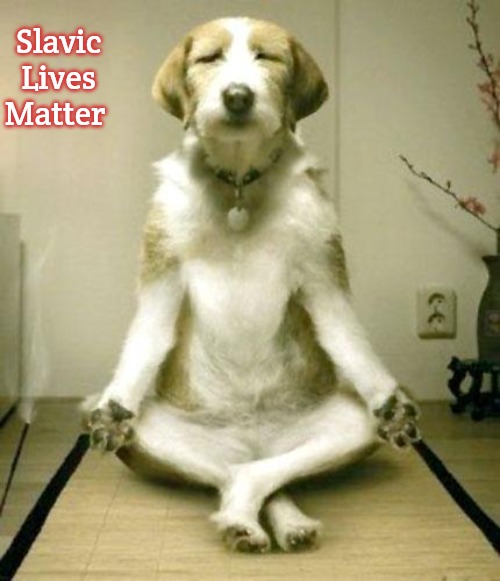 Inner Peace Dog | Slavic Lives Matter | image tagged in inner peace dog,slavic | made w/ Imgflip meme maker