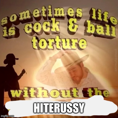 life is cock and ball torture without the cock and balls | HITERUSSY | image tagged in life is cock and ball torture without the cock and balls | made w/ Imgflip meme maker